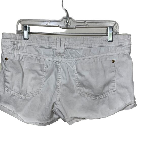 Mudd Juniors White Jeans Shorts Size 9 Rolled Hem Stretch Cotton Summer Casual - Picture 6 of 6